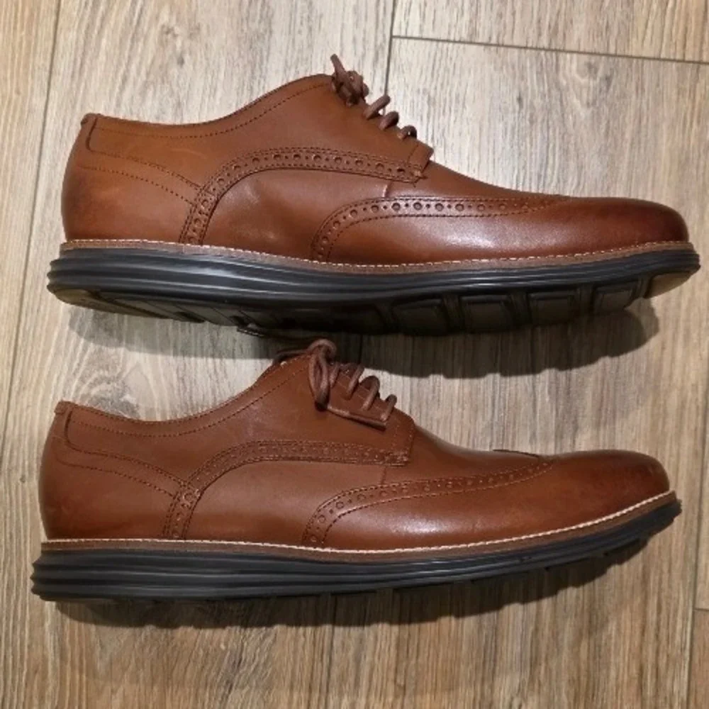Cole Haan Original Grand Wingtip Oxford Men's 13M British Tan Leather Lace Up